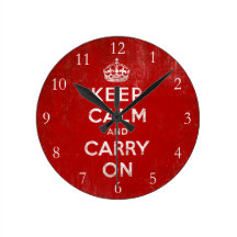 Keep Calm and Carry On, Vintage Wall Clock