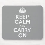 Keep Calm And Carry On. White. Best Price! Mouse Mat