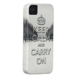keep calm and carry on Winter season iPhone 4 Case-Mate Case