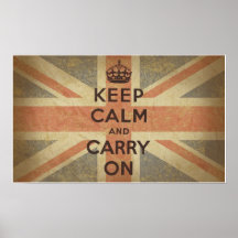 Keep Calm and Carry On with UK  Flag Poster