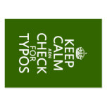 Keep Calm 'and' Check For Typos (in any colour) Business Card Templates