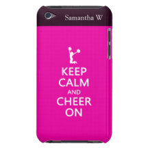Keep Calm and Cheer On, Cheerleader Pink iPod Touch Case-Mate Case