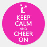 Keep Calm and Cheer On, Cheerleader Pink Stickers