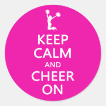 Keep Calm and Cheer On, Cheerleader Pink Stickers
