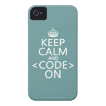 Keep Calm and <Code> On - all colours iPhone 4 Case