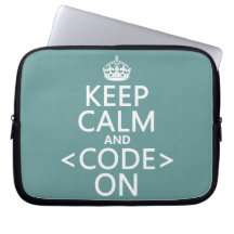 Keep Calm and <Code> On - all colours Laptop Sleeves