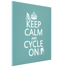 Keep Calm and Cycle On (in any colour) Canvas Prints