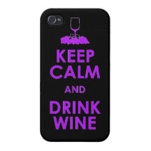 Keep Calm and drink wine grapes alcohol social dri iPhone 4/4S Cases