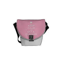 Keep Calm and Eat a Cupcake {pink} Messenger Bags