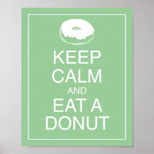 Keep Calm and Eat a Doughnut Art Poster Print