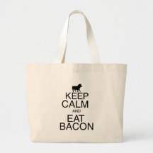 Keep Calm and Eat Bacon Tote Bag