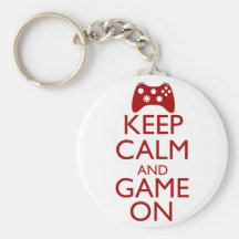 Keep Calm and Game On Keychains