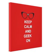 Keep Calm and Geek On Canvas Print