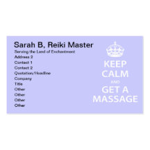 Keep Calm and Get a Massage Business Card Templates