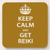 Keep Calm and Get Reiki Beverage Coaster