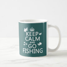Keep Calm and Go Fishing Coffee Mugs