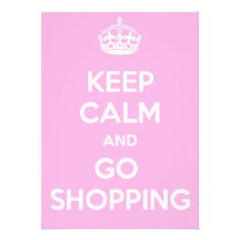 Keep Calm and Go Shopping Personalized Announcements