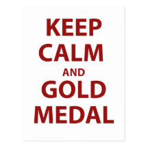 Keep Calm and Gold Medal Postcards