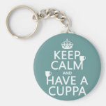 Keep Calm and Have a Cuppa - all colours Keychains