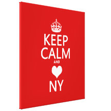 Keep Calm and Heart New York (customisable colors) Gallery Wrapped Canvas