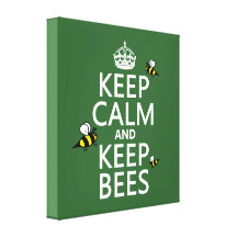 Keep Calm and Keep Bees - all colours Gallery Wrap Canvas