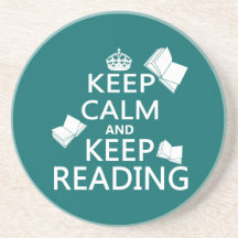 Keep Calm and Keep Reading Drink Coasters