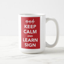Keep calm and learn sign mug.