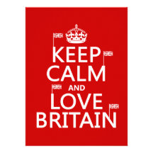 Keep Calm and Love Britain (customizable colors) Invites