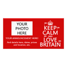 Keep Calm and Love Britain (customizable colors) Photo Card
