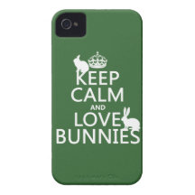 Keep Calm and Love Bunnies - all colours iPhone 4 Covers