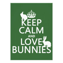 Keep Calm and Love Bunnies - all colours Personalized Announcement