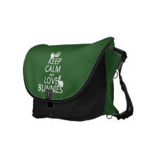 Keep Calm and Love Bunnies - all colours Messenger Bags