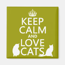 Keep Calm and Love Cats Fridge Magnet