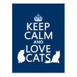 Keep Calm and Love Cats Post Card