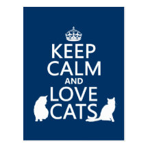 Keep Calm and Love Cats Post Card