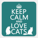 Keep Calm and Love Cats Sticker