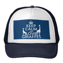 Keep Calm and Love Giraffes - all colours Mesh Hats