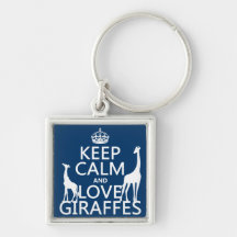 Keep Calm and Love Giraffes - all colours Key Chain
