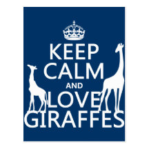 Keep Calm and Love Giraffes - all colours Postcards