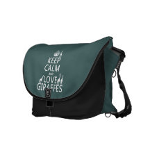 Keep Calm and Love Giraffes (any colour) Courier Bag