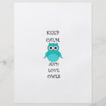 Keep calm and love owls flyers