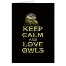Keep Calm and Love Owls Original Owl Gift Stuff Cards