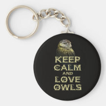 Keep Calm and Love Owls Original Owl Gift Stuff Key Chains