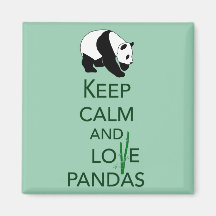 Keep Calm and Love Pandas Gift Art Print Fridge Magnets