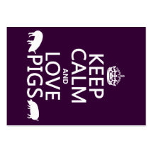 Keep Calm and Love Pigs (all colours) Business Card Template