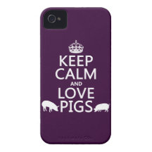 Keep Calm and Love Pigs (all colours) iPhone 4 Cover