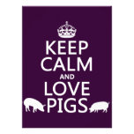 Keep Calm and Love Pigs (all colours) Personalised Announcements