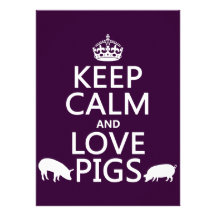 Keep Calm and Love Pigs (all colours) Personalised Announcements