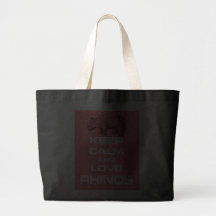 Keep Calm and Love Rhinos Rhinoceros Fun Design Canvas Bag