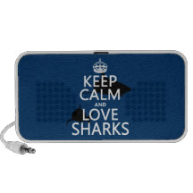 Keep Calm and Love Sharks (customizable colors) Notebook Speakers